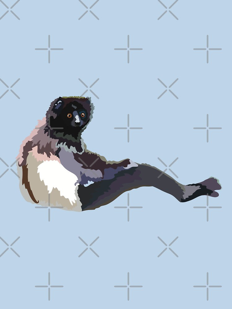 M is for Milne Edwards Sifaka, Milne-Edwards’ Sifaka Illustration – Madagascar Lemur Art for Wildlife... (Image 3)