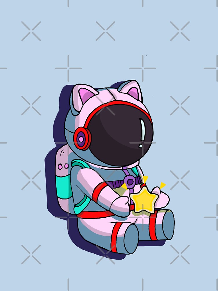Astronaut with cat ears and stars by Shinymeww T-Shirts, Hoodie, Sweatshirt | BlankRebels.com (Image 3)