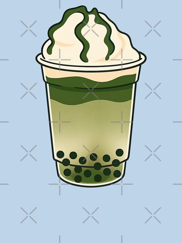 Matcha Bubble Tea with Whipped Cream Topping by ArtfulWeave T-Shirts, Hoodie, Sweatshirt | BlankRebels.com (Image 3)