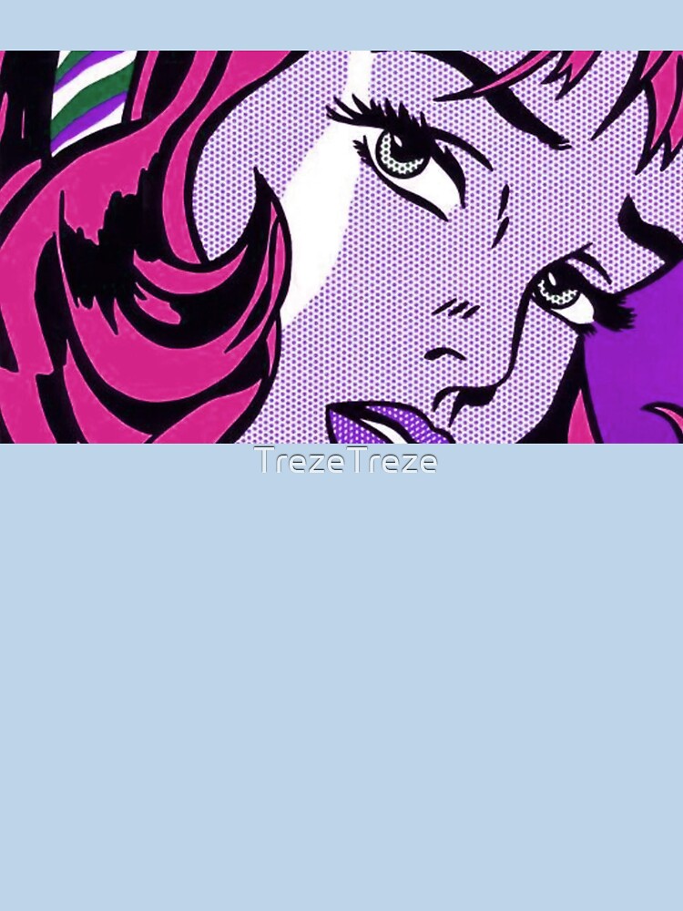girl with hair ribbon - Roy Lichtenstein Pastel Goth edits by TrezeTreze
