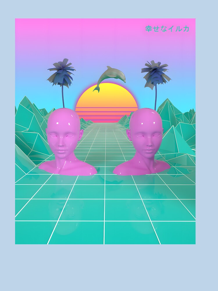 The Happy Dolphin [vaporwave: echoes of a future that never was] by candlevision T-Shirts, Hoodie, Sweatshirt (Image 3)