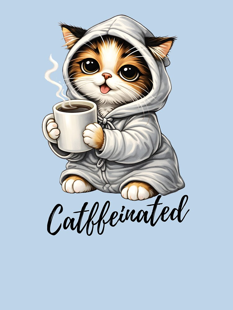 Caffeine Cat Hoodie Cat holding Coffee tee | Cat Mom Shirt | Caffeinated Cat T-Shirt by OlliewoodTs Sweatshirt (Image 3)