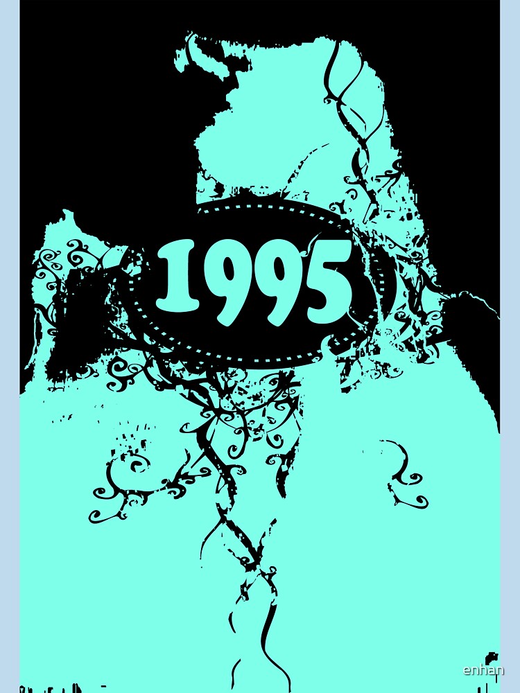 1995 Blue, black retro vintage T-shirt by enhan Hoodie, Sweatshirt | BlankRebels.com (Image 3)