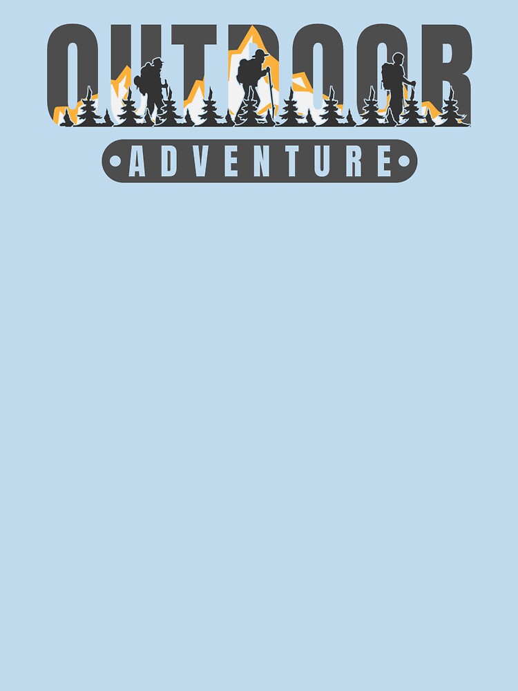 Outdoor Adventure lettering with mountains and hikers by velisani T-Shirts, Hoodie, Sweatshirt | BlankRebels.com (Image 3)