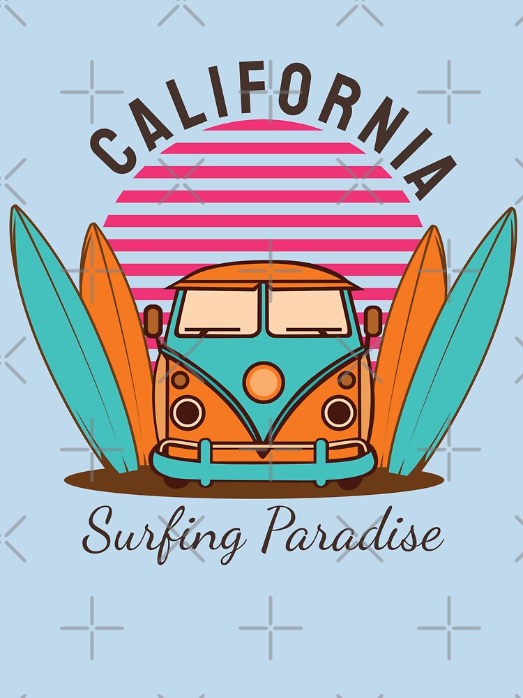 CALIFORNIA Surfing Paradise T-shirts Desing by LUXE SHIRT
