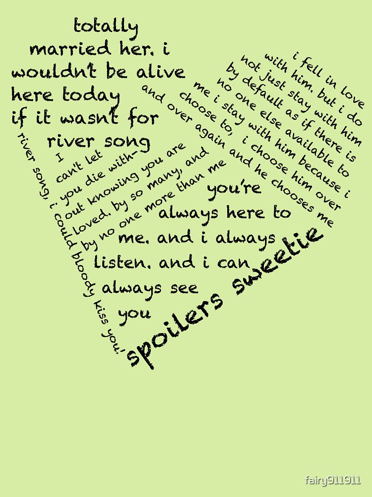 Quotes of the Heart - River/Doctor (Black) by fairy911911 T-Shirts, Hoodie, Sweatshirt | BlankRebels.com (Image 2)