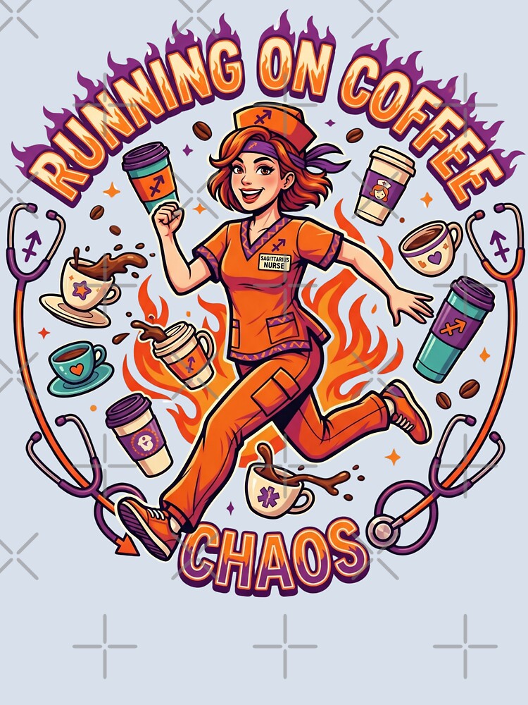 Sagittarius Nurse – Running On Coffee Chaos And Good Intentions Funny Gift by Im-Ara