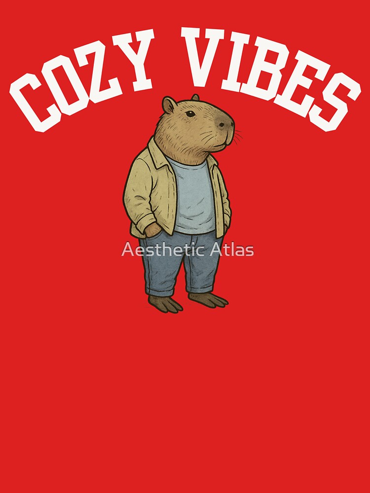 Capybara with Cozy Vibes by Aesthetic Atlas T-Shirts, Hoodie, Sweatshirt | BlankRebels.com (Image 3)
