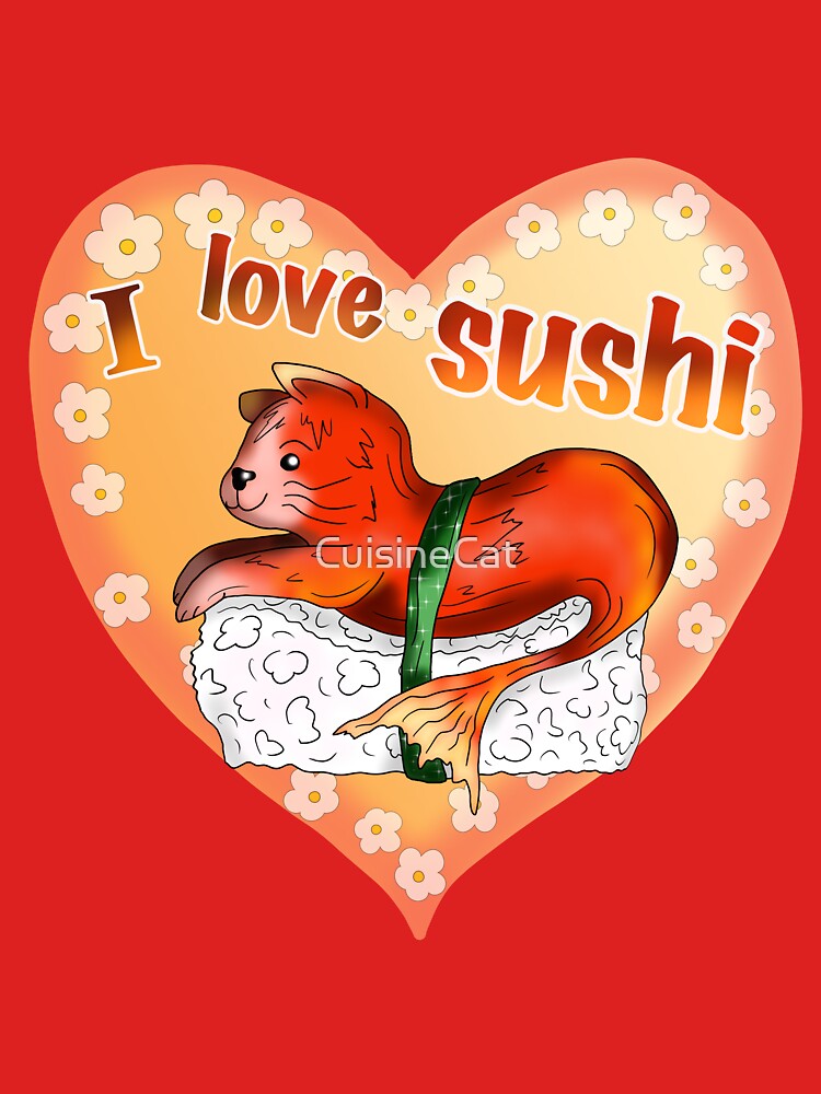 Sushi lover red catfish sushi by CuisineCat T-Shirts, Hoodie, Sweatshirt | BlankRebels.com (Image 3)