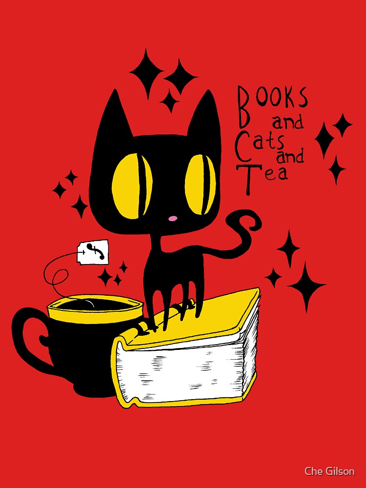 Books and Cats and Tea by Che Gilson T-Shirts, Hoodie, Sweatshirt | BlankRebels.com (Image 3)