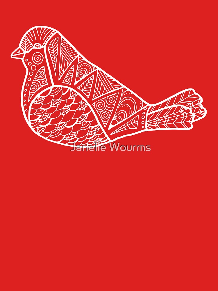 Color Me Bird : White on Raspberry by Janelle Wourms T-Shirts, Hoodie, Sweatshirt | BlankRebels.com (Image 3)