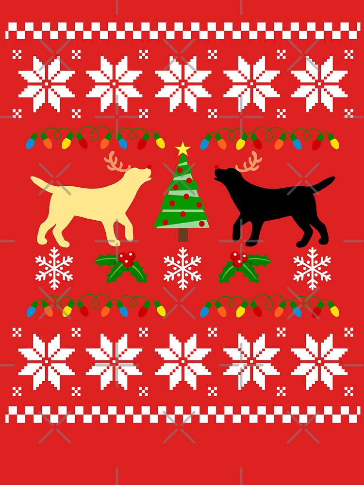 Yellow and Black Labrador Ugly Christmas Pattern by HappyLabradors T-Shirts, Hoodie, Sweatshirt | BlankRebels.com (Image 3)