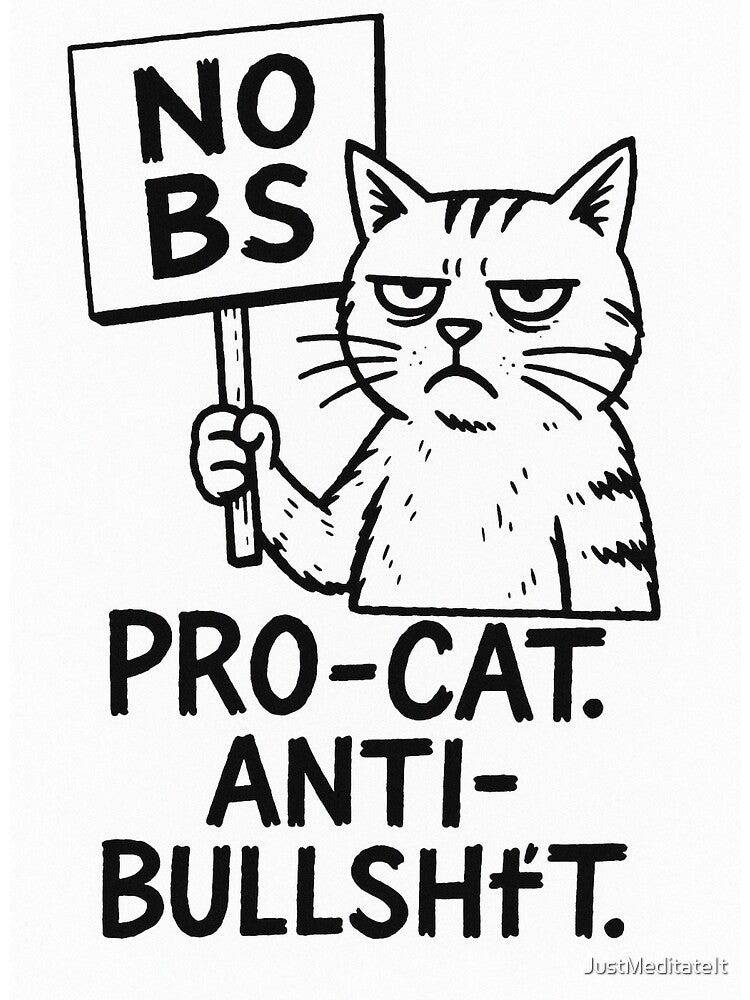 NO BS Pro Cat Anti Bullshit – Funny T-Shirt and Hoodie for Cat Lovers – Sarcastic Remote Worker Design by... (Image 3)