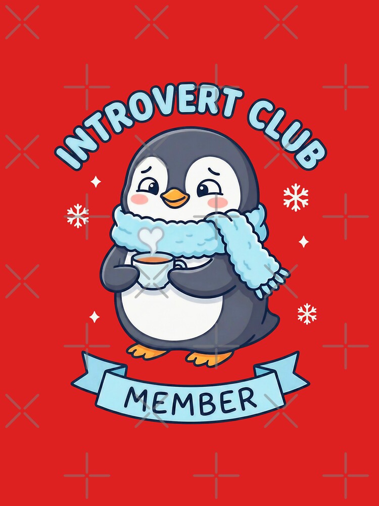 Introvert Club Member - Socially Awkward Penguin Vector by devilfronty T-Shirts, Hoodie, Sweatshirt (Image 3)