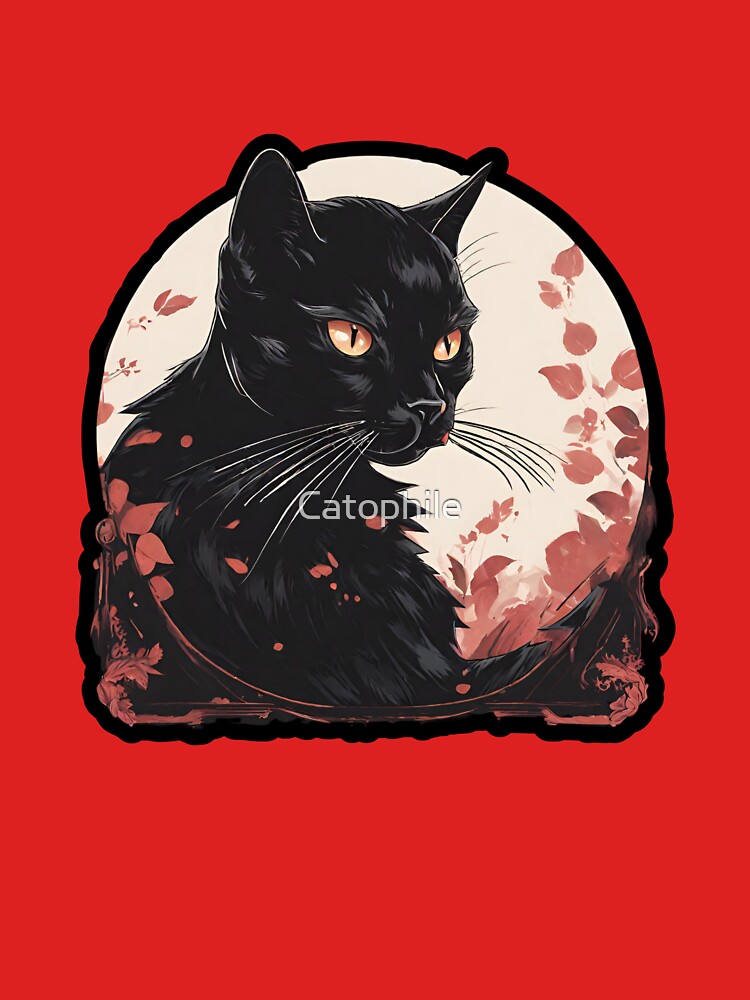 black cat and flowers by Catophile T-Shirts, Hoodie, Sweatshirt | BlankRebels.com (Image 3)
