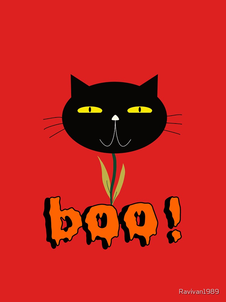 Black Cat flower Halloween boo by Ravivan T-Shirts, Hoodie, Sweatshirt | BlankRebels.com (Image 3)