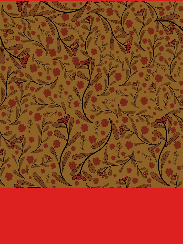 Boho floral pattern in warm brown red  tones by Line-Aura T-Shirts, Hoodie, Sweatshirt | BlankRebels.com (Image 3)