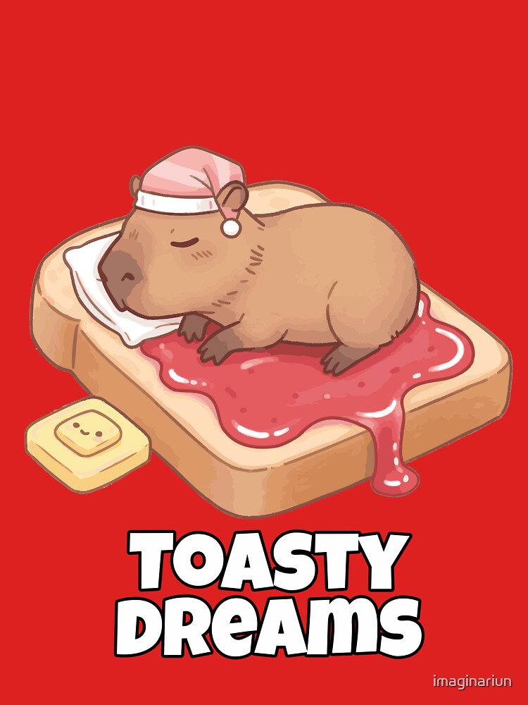 Toasty Dreams – Cute Sleeping Capybara on Toast Funny Animal Pun by imaginariun T-Shirts, Hoodie, Sweatshirt (Image 3)