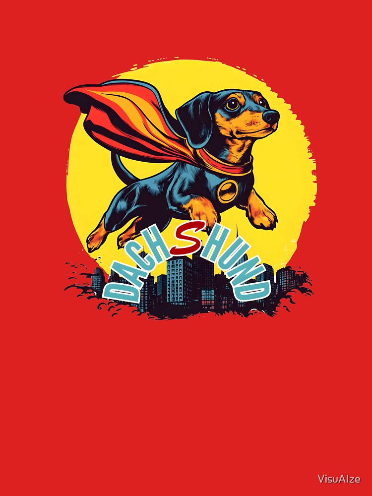 Superhero Dachshund by VisuAIze