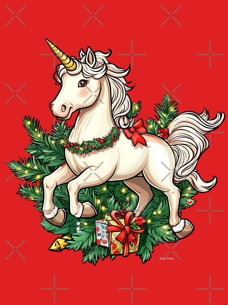 Christmas Unicorn with Garland and Gifts by DesignArtist.ia T-Shirts, Hoodie, Sweatshirt | BlankRebels.com (Image 3)