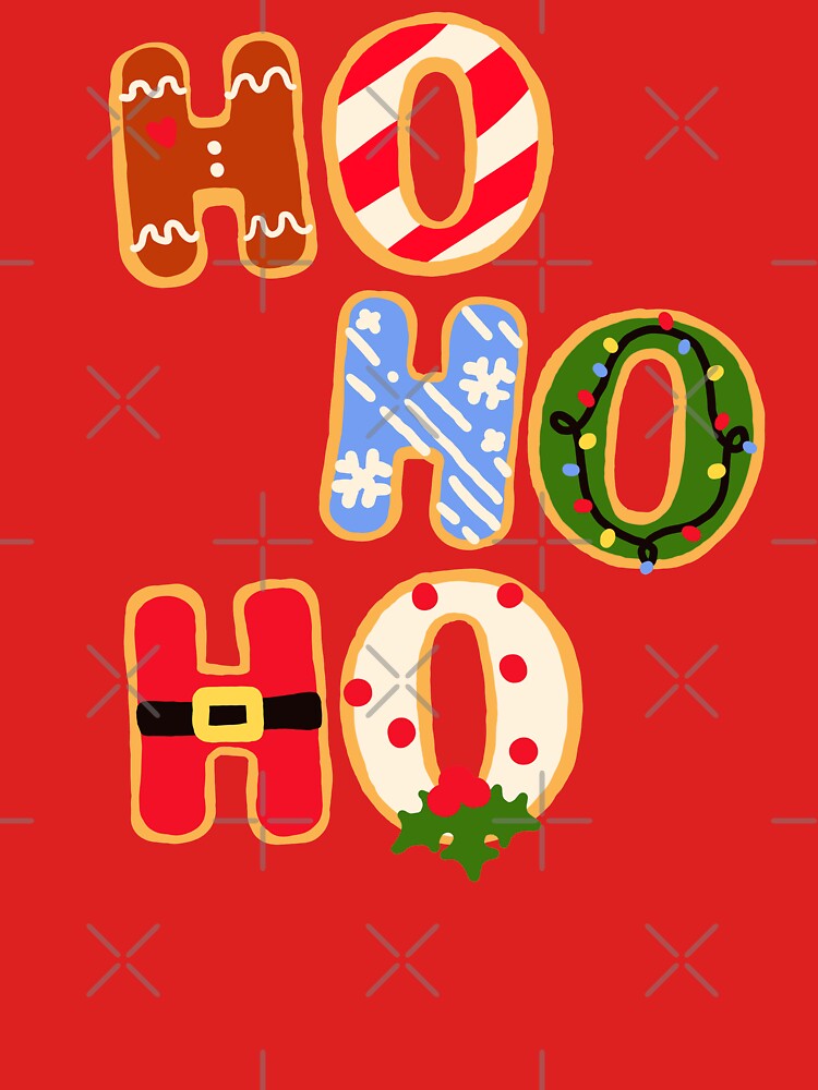 Ugly Holiday Sweater | Gingerbread Cookie - HO HO HO Christmas letter Cookies - Sticker by Nossikko T-Shirts,... (Image 3)