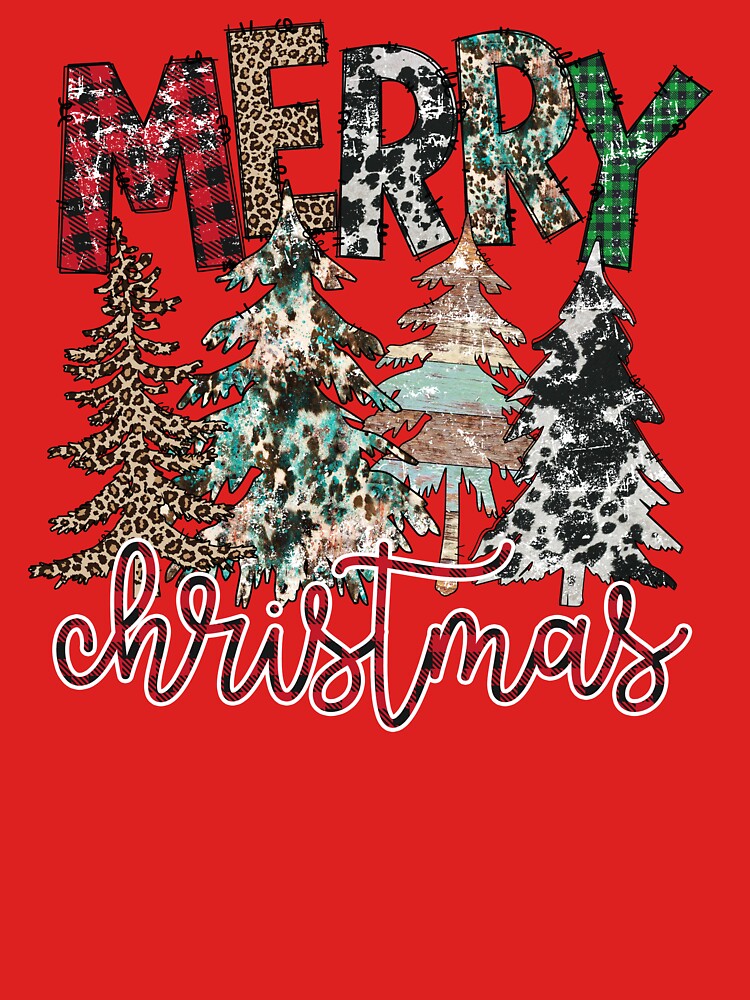 Merry Christmas Christmas tree Vintage plaid leopard Christmas by Lii-Sun T-Shirts, Hoodie, Sweatshirt (Image 3)
