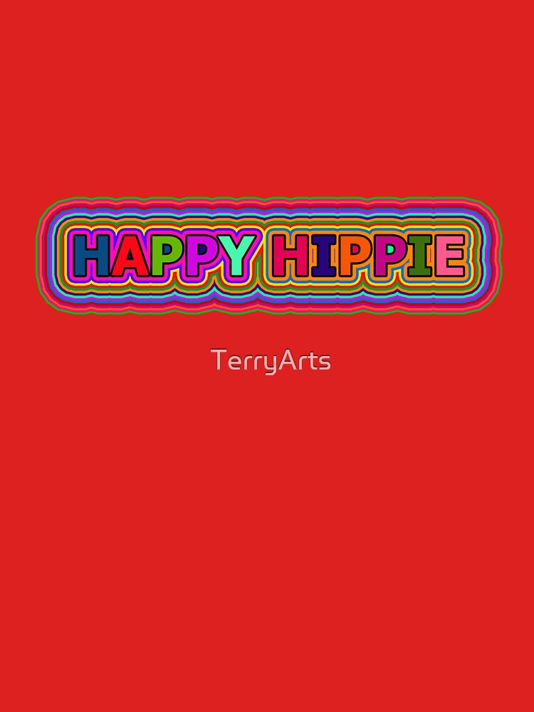 Colorful Happy Hippie Words Free Spirit Colorful Retro Lines 3 of 4 by Beachy T-Shirts, Hoodie, Sweatshirt (Image 3)