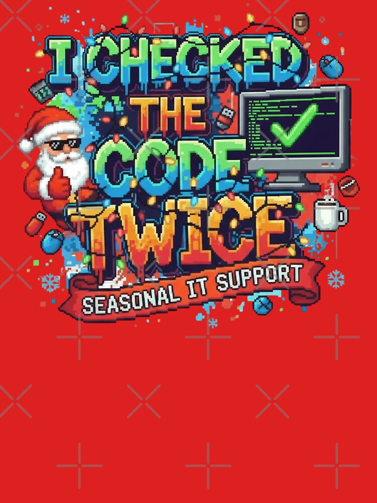 Santa's Secret Code in pixel art Christmas style: Gift T-shirt for Geek Developers and Programmers by... (Image 3)