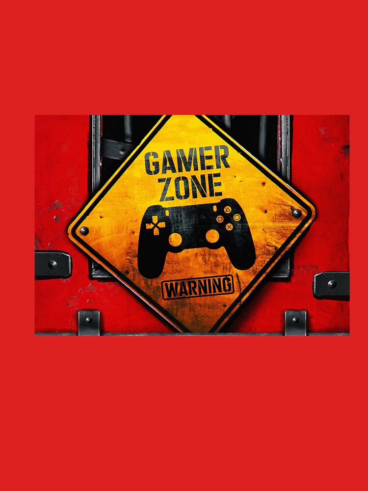 Gamer Zone Warning Sign - Industrial Vintage Style by Hipatye26 T-Shirts, Hoodie, Sweatshirt | BlankRebels.com (Image 3)