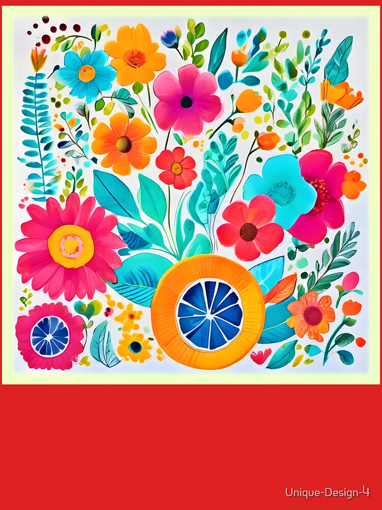 Vibrant Floral Fiesta Art by Health And Fitness Posts e-Store T-Shirts, Hoodie, Sweatshirt | BlankRebels.com (Image 3)