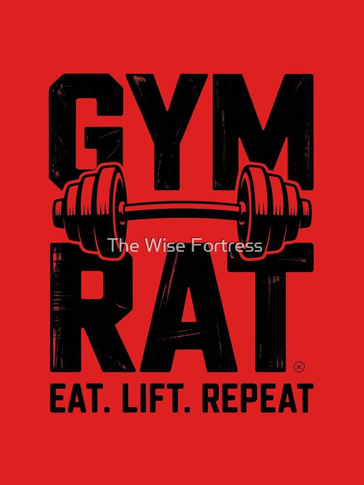 Gym Rat Eat Lift Repeat Vintage Weightlifting T-Shirt Design by The Wise Fortress Hoodie, Sweatshirt (Image 3)