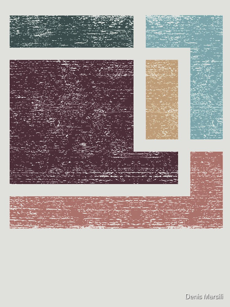 Abstract Geometry with Earth Tones Distressed Design by Denis Marsili T-Shirts, Hoodie, Sweatshirt (Image 3)