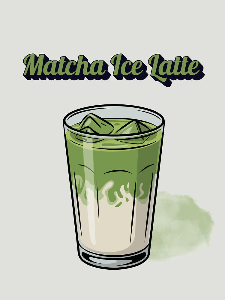 Matcha Ice Latte – Café Style Matcha Shirt by Kasad Hoodie, Sweatshirt | BlankRebels.com (Image 3)