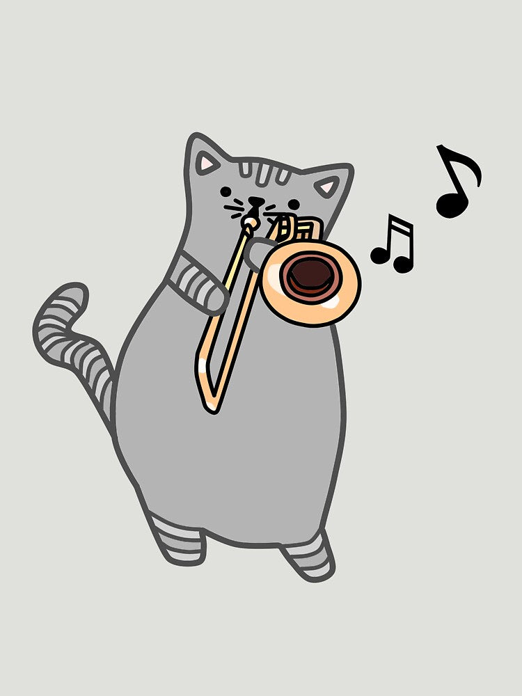 Shoka Cat Performing Music With Trombone T-Shirt, Phone Cases And Other Gifts by MemWear Hoodie, Sweatshirt (Image 3)