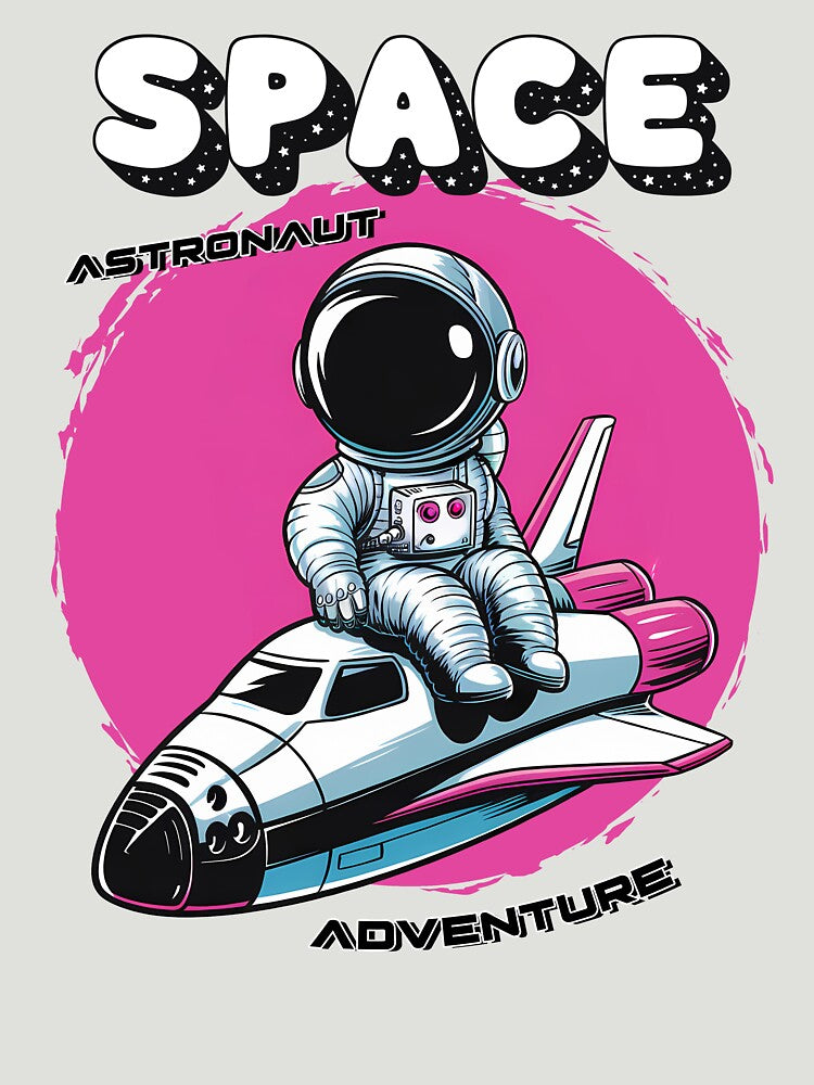 Space Astronaut Adventure – Cute Astronaut Riding Space Shuttle by UmazDesigns T-Shirts, Hoodie, Sweatshirt (Image 3)