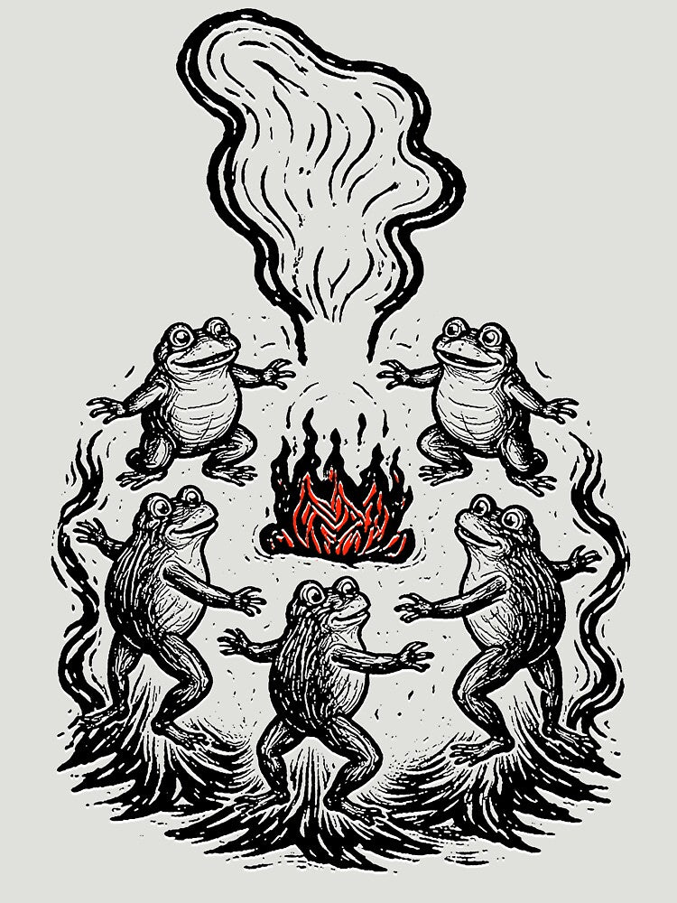Frog Bonfire - Unhinged Animal Meme by RandyHaskins T-Shirts, Hoodie, Sweatshirt | BlankRebels.com (Image 3)