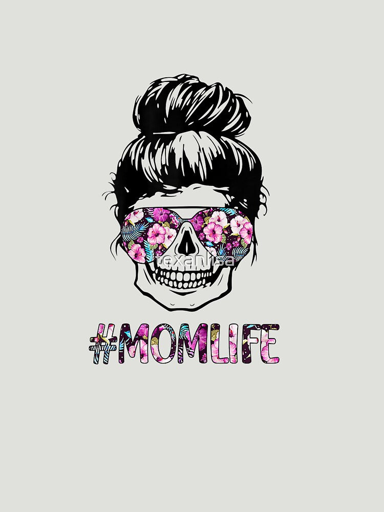 Skull Messy Bun with flowers by speakupandshine T-Shirts, Hoodie, Sweatshirt | BlankRebels.com (Image 2)