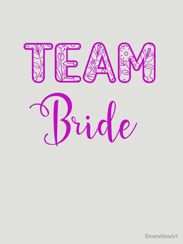 Blooming Unity: Team Bride in Floral Font, Captivating Handwritten Elegance for the Bride by EmeraldeaArt... (Image 3)