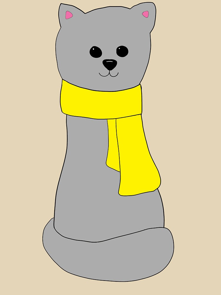 Cat in Yellow Scarf by alisadesigns