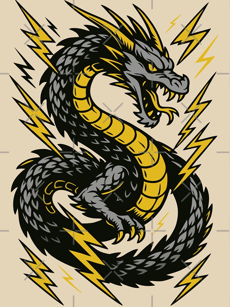 Black Lightning Dragon by theOne_Design T-Shirts, Hoodie, Sweatshirt | BlankRebels.com (Image 3)