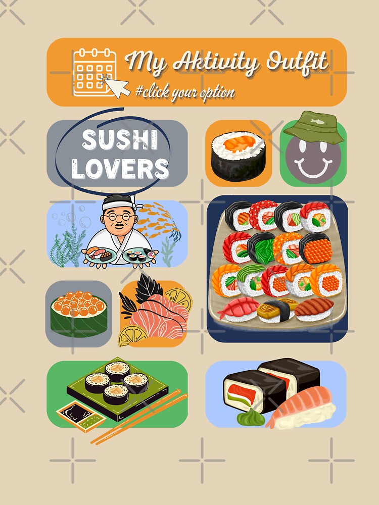 Sushi Lovers - My activity outfit with Smiley by PositiveIdeas T-Shirts, Hoodie, Sweatshirt | BlankRebels.com (Image 3)