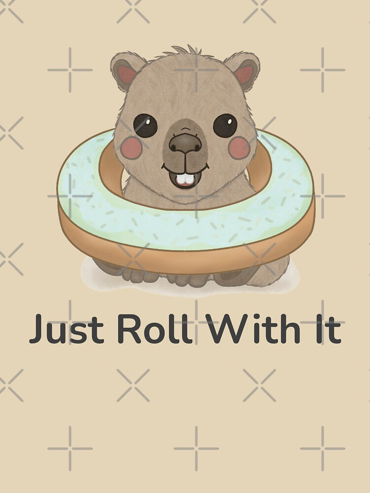Just Roll With It – Calm Capybara Donut Illustration by Brightful Creations T-Shirts, Hoodie, Sweatshirt (Image 3)
