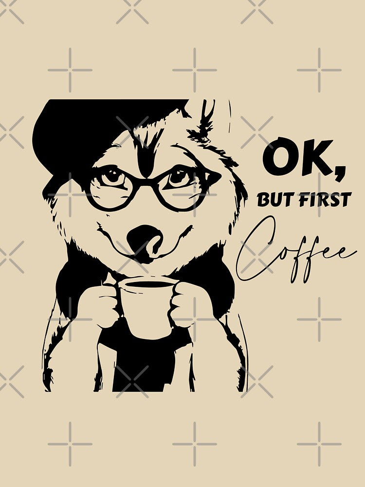 OK, but first coffee, husky, husky lover, coffee lover, coffee by sasumiworld T-Shirts, Hoodie, Sweatshirt (Image 3)