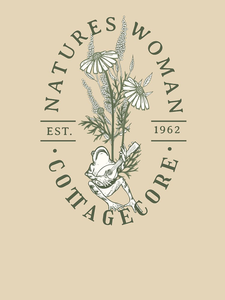 60th Birthday cottagecore gift for her. Cottage core aesthetics with frog and floral print design. Modern old... (Image 3)