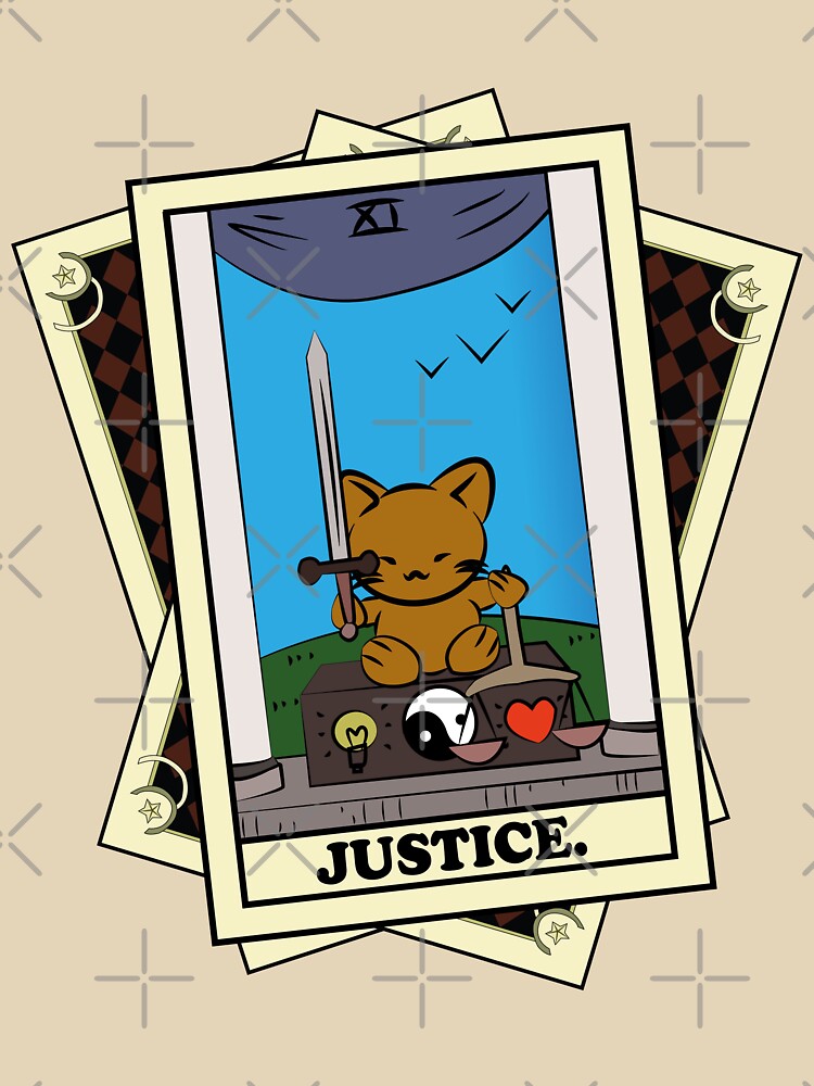 TAROT CARDS DECK | JUSTICE. | FORTUNE CAT by FalconLifeStore T-Shirts, Hoodie, Sweatshirt | BlankRebels.com (Image 3)