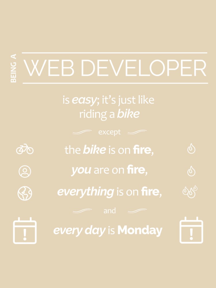 Being a Web Developer is easy; it's like riding a bike by Koohiisan T-Shirts, Hoodie, Sweatshirt | BlankRebels.com (Image 3)