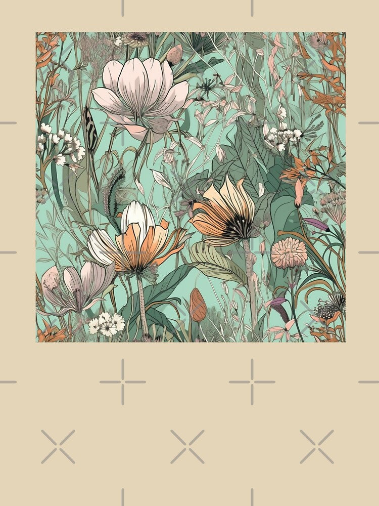 Pretty Spring Flower Garden as illustrated wildflowers in the Early Summer Bloom by EmilyFNM3D T-Shirts,... (Image 3)