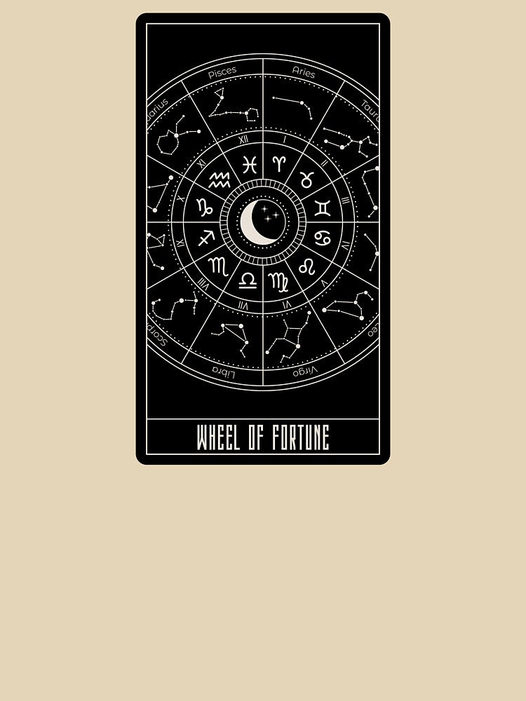 Wheel of Fortune Tarot Card – Zodiac Constellation & Celestial Chart Design by tiigerdad T-Shirts, Hoodie,... (Image 3)