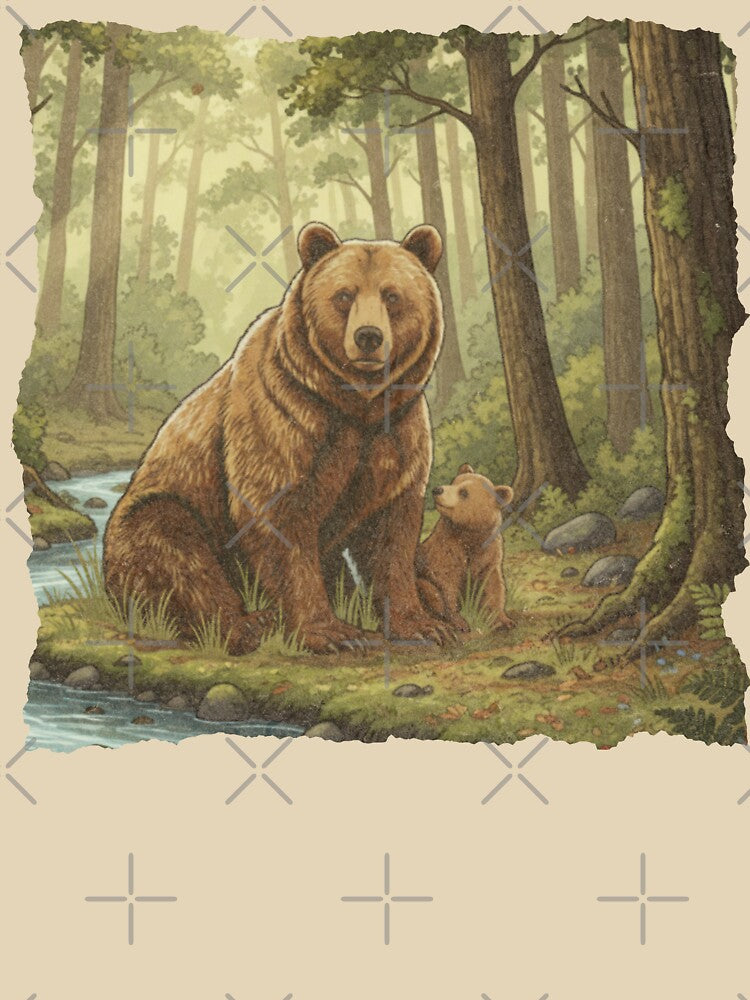 Forest Landscape Scene Wild Bear and Cub by Gunners Inspirations T-Shirts, Hoodie, Sweatshirt | BlankRebels.com (Image 3)