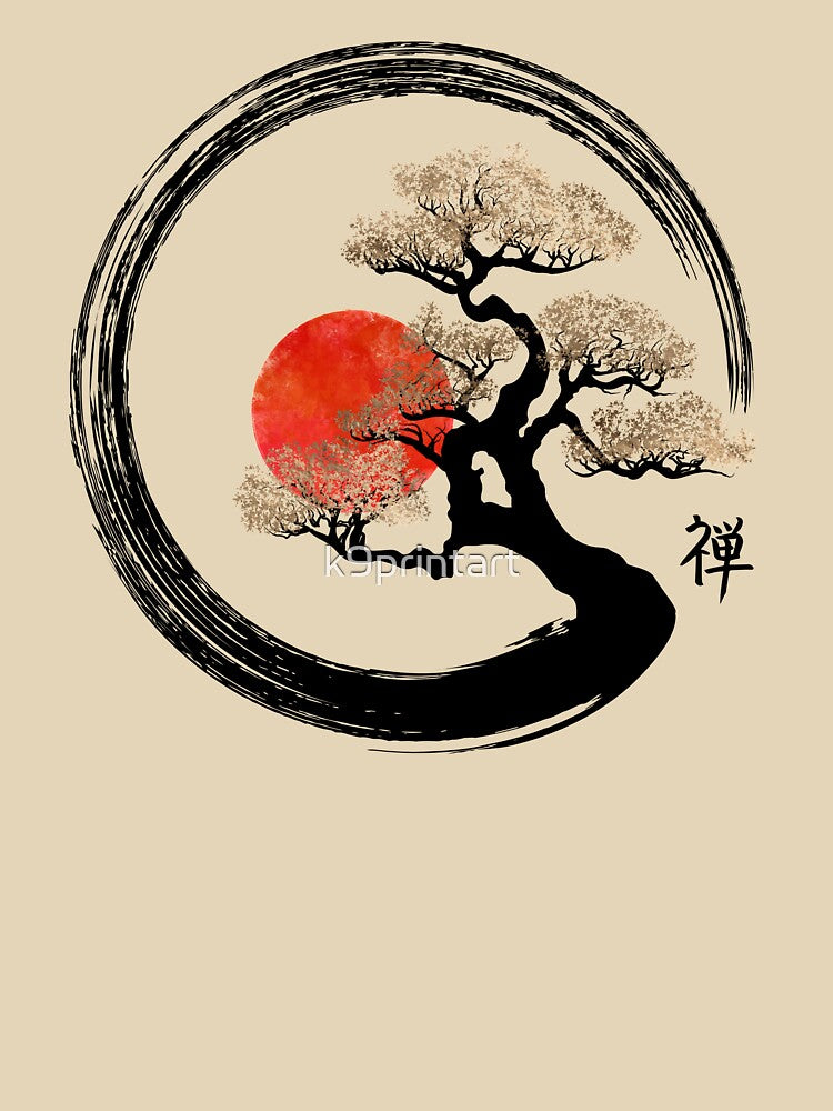 Enso Circle and Bonsai Tree on Canvas by k9printart T-Shirts, Hoodie, Sweatshirt | BlankRebels.com (Image 3)